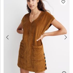 Madewell side-button shift corduroy dress